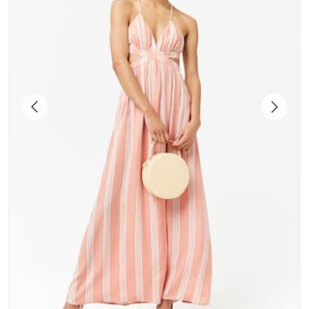 Forever21 pink and white striped dress